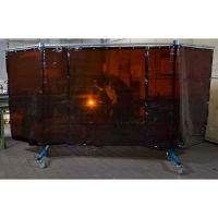 3 Panel Bronze Portable Welding Screen In Use