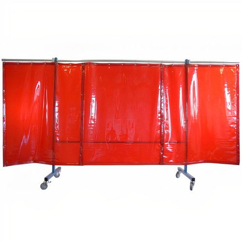 3 Panel Red Portable Welding Screen