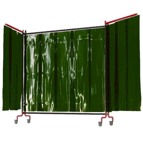 Green Portable Welding Curtain with Side Arms