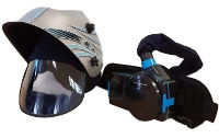 Max-Arc® MK6000 Silver with Blue Auto Dark Grinding Helmet MK11 PAPR