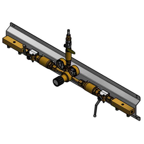 Double Sided Fuel Gas Manifold 2x2 1.5bar Outlet 5m3/hr Flow