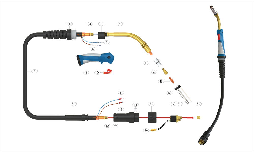 Max-Arc® MA36 Pro-Lite Air-Cooled MIG Welding Torch