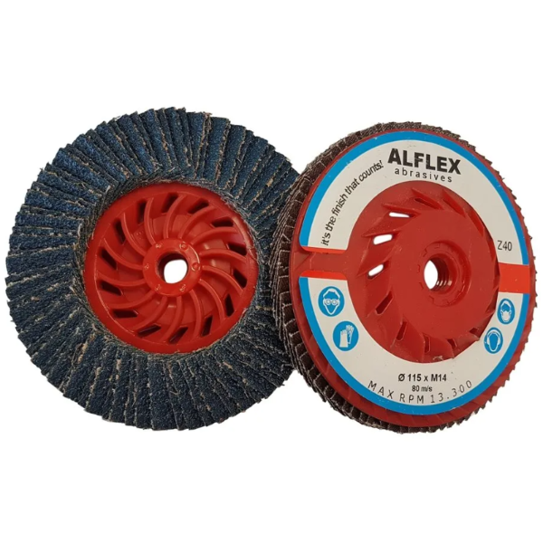 Alflex Heavy-Duty Zirconia Flap Disc 115mm x 22mm Z120 M14