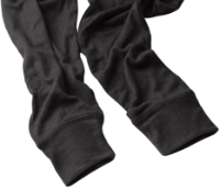 Black Thermal Long Johns Ankle Cuffs