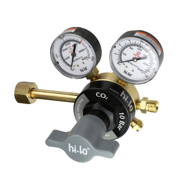 HiLo Two Stage CO2 Gas Regulator 10 Bar Outlet
