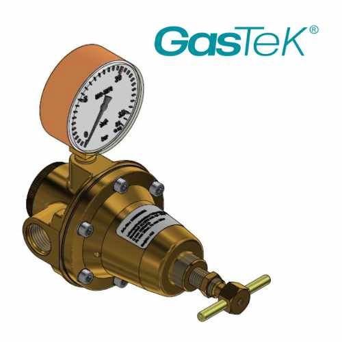 GasTek® GT4010 In-Line Oxygen Single Stage Horizontal Flow Front Valve 0-10LPM 3/4"NPT In/Outlet