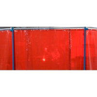 Welding Curtain Red EN1598, EN ISO 25980 in use