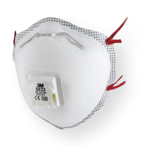 3M 8833 Cup-Shaped Valved FFP3 Masks 