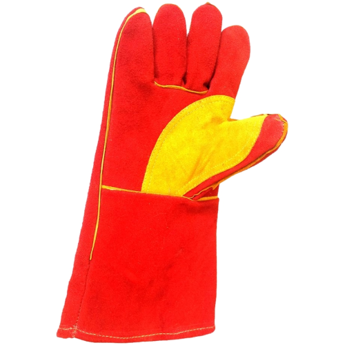 Heavy Duty Red MIG Welding Gloves with Reinforced Palm & Thumb