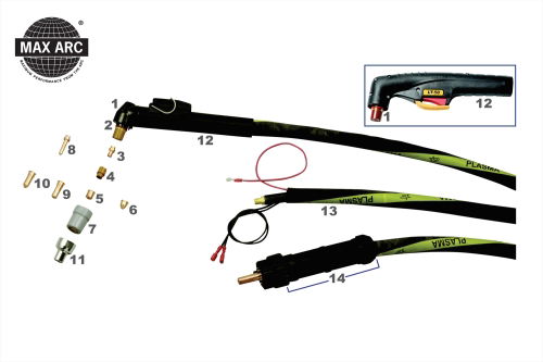 Cebora Prof 35HF & Prof 50 Torches & Parts