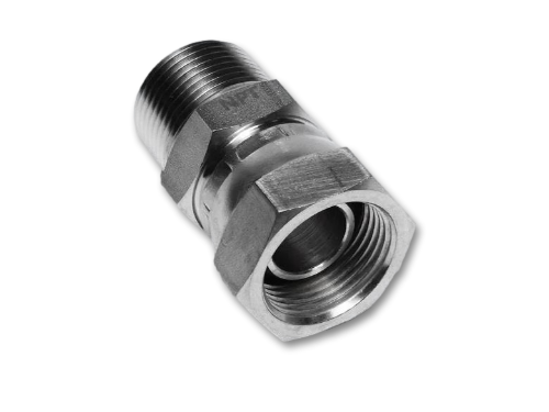 GasTek® 316L St/St 300 Bar Rated 1/4" NPTM to 3/8" BSP Swivel Adaptor